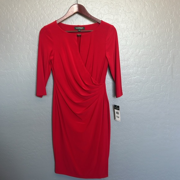 Red Cocktail Dress - Sz 4 -RALPH Lauren - Perfect for a night on the town! - Picture 5 of 5